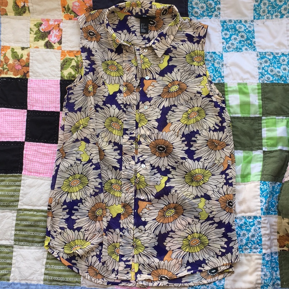 H&M Sleeveless, Collar Sunflower Tunic